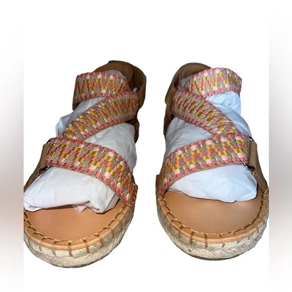 💗 NWB! Frye & Co Colorful Stitch Wrap Sandals - Picture 6 of 12